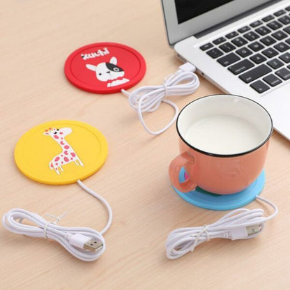 SE-111 Cute Cartoon USB Heating/Warmer Silicone Coaster