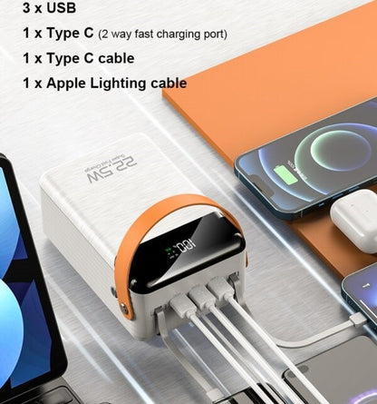 Power Bank Fast Charging QC3.0  80000mah With PD Port + LED  Light