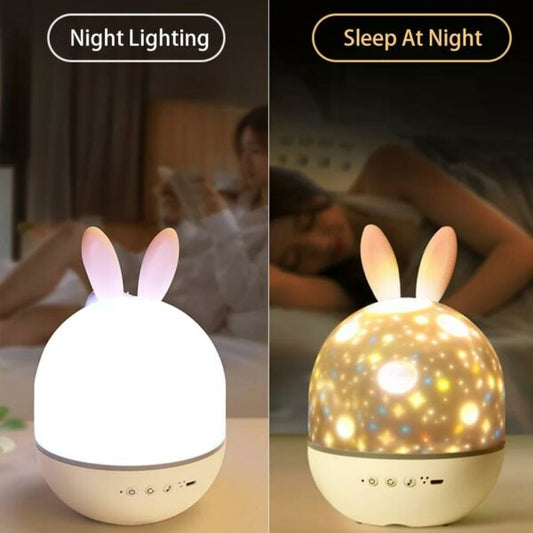 Sky Projector Night Light For Children Kids Bedroom Decor360? Rotating Nursery Bunny Light LED Lamp