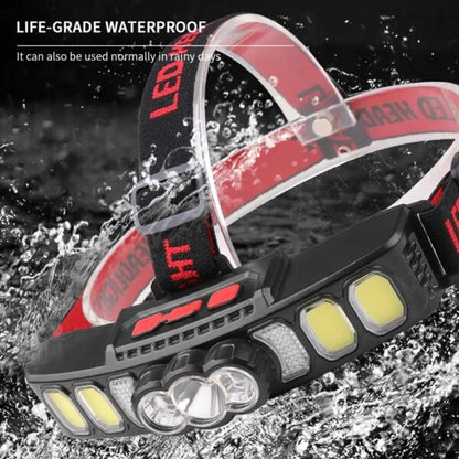 FA-811 Rechargeable Flood Light Headlamp 3LED + 4COB + Red LED With Power Display