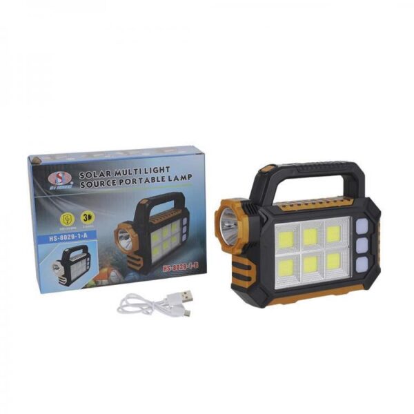 Rechargeable Solar Powered  6COB + 1 LED Work Light