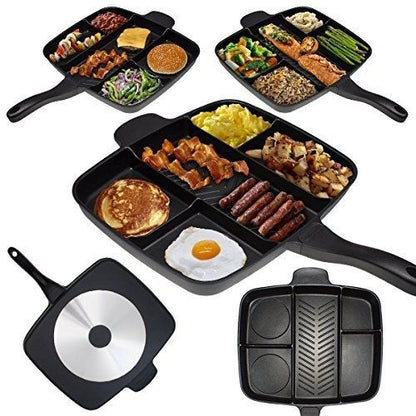 32x38cm Divided Frying Pan For All-in-One Cooked Breakfast and More