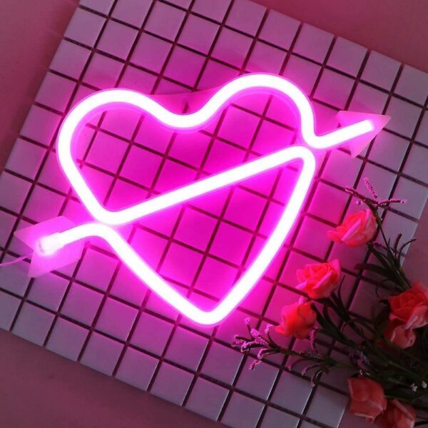 FA-A29 Cupid Heart Neon Sign USB And Battery Operated