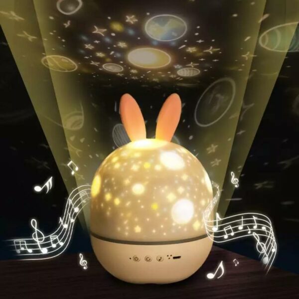 Sky Projector Night Light For Children Kids Bedroom Decor360? Rotating Nursery Bunny Light LED Lamp