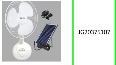 16 Inch Rechargeable Solar Table  Fan 10W. Solar Panel 12W 9V