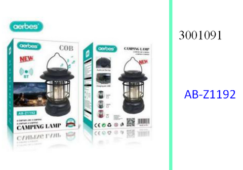 Aerbes USB Rechargeable Emergency Camping Lantern With Bluetooth Speaker