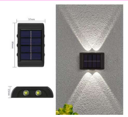 Portable Solar Powered Up and Down  LED Outdoor Wall Lights 4LED White  4Pcs