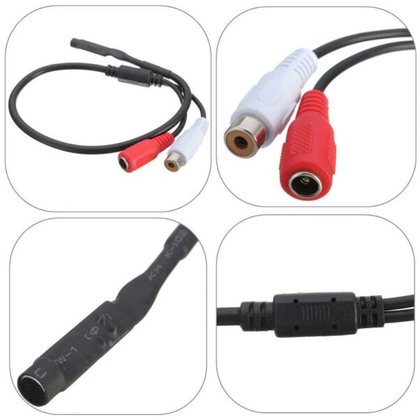 Sensitive Audio Pickup  Microphone Cable For CCTV  Security Monitor