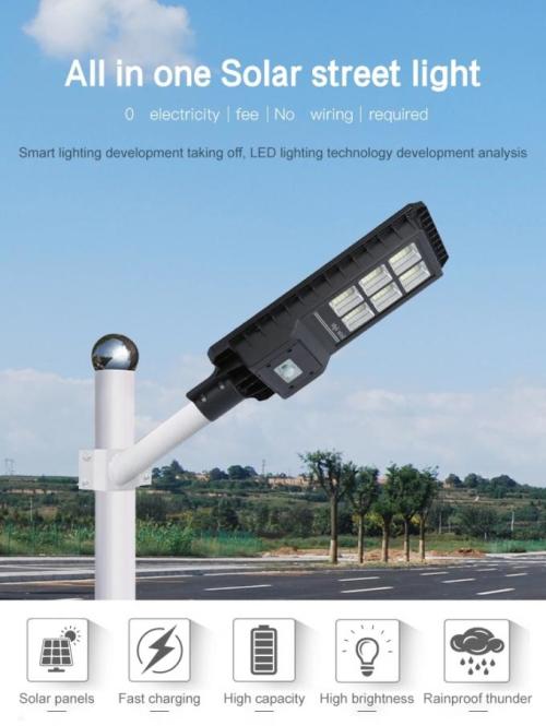 300W Waterproof Aluminum All In One Integrated Solar Street Light