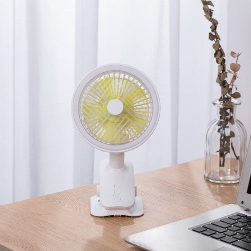 USB Mini Fan Charging Clip Fan Shake Head Lamp Built-in Fan Battery Fan