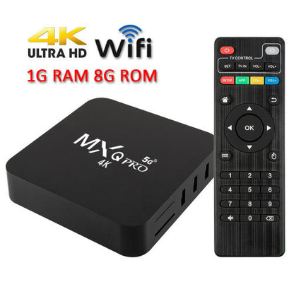 MXQ Pro 4K Ultra HD 64Bit Wifi Android 7.1 Quad Core Smart TV Box Media Player