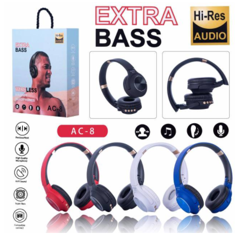 EXBASS AC8 Stereo Wireless V4.2 Bluetooth Headphones