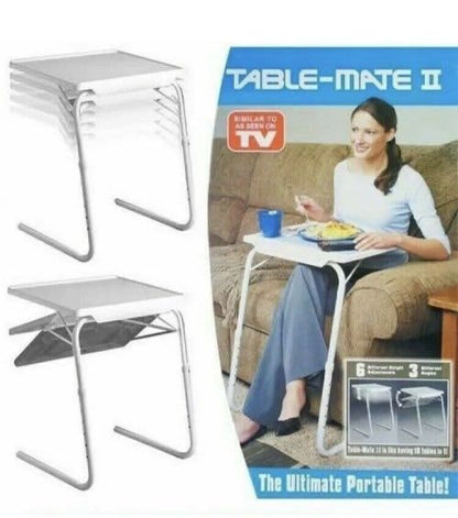 Portable Mate ll Adjustable Folding Table Tv Dinner Laptop Tray Desk Sofa Bed