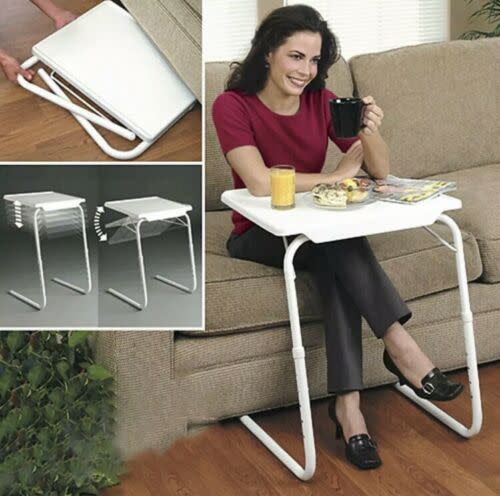 Portable Mate ll Adjustable Folding Table Tv Dinner Laptop Tray Desk Sofa Bed