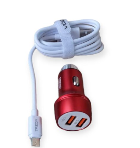 CS-218-V8 Dual 3.1A USB Smart Car Charger With Micro USB Cable