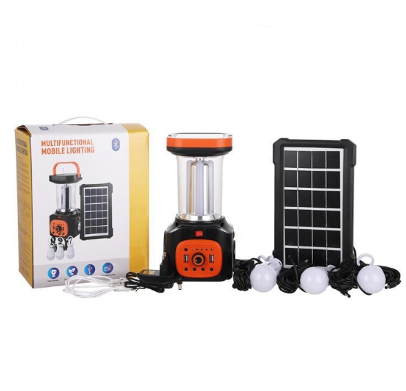 FA-T03 Multifunctional Rechargeable Solar Powered Speaker Light With 3 Bulbs