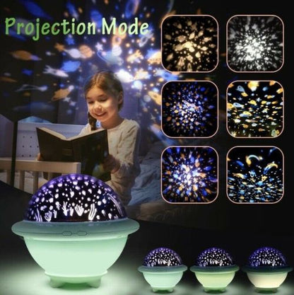 Kids Night Light UFO Atmosphere Space Night Spaceship Projection Lamp