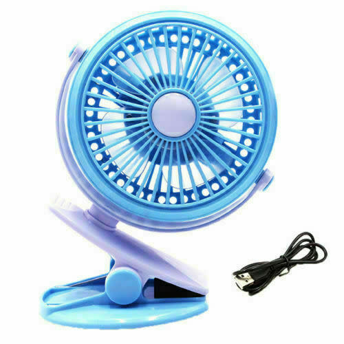 Rechargeable USB Clip On Mini Desk Fan Portable Travel Fan Pram Car Mini Fan