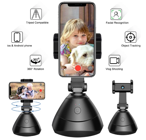 Smart Shooting Camera Automatically Face Object Tracking 360ￂﾰ Horizontal Rotation Phone Stand Holder