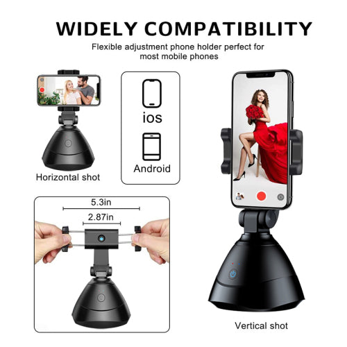 Smart Shooting Camera Automatically Face Object Tracking 360ￂﾰ Horizontal Rotation Phone Stand Holder