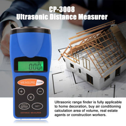 CP-3008 Ultrasonic Distance Measurer Laser Point Range Finder LCD Display