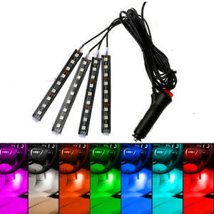 4PCS Car LED Lights Strip Interior Atmosphere Lamp