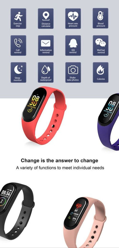 M6 Smart Band with Heart Rate Monitor Fit Pro App