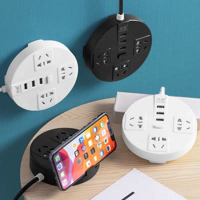 Multi-Function Socket Board with USB Plug-In Long Line Power Cord