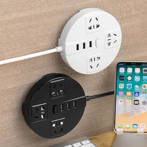 Multi-Function Socket Board with USB Plug-In Long Line Power Cord