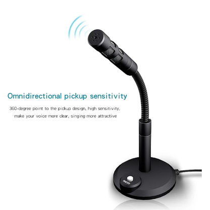 Microphone Plug and Play 3.5MM Home Studio Omnidirectional Microphone Suitable for Deskt