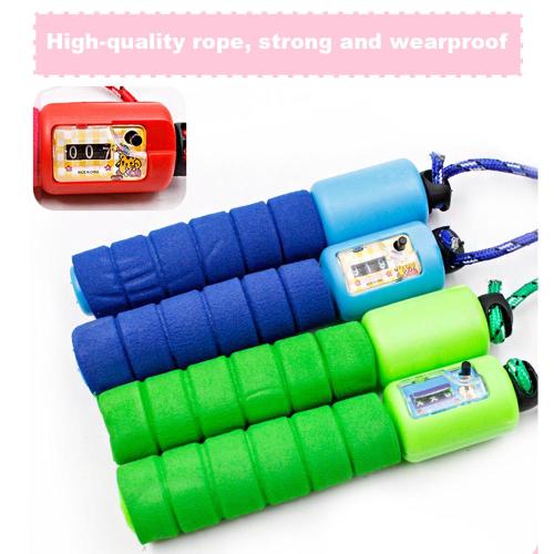 Counting Jump Rope Sponge Handle Adjustable Sports Fitness Skipping Rope