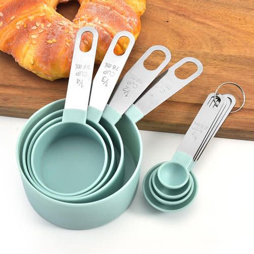 8-Piece Stainless Steel Measuring Cups and Measuring Spoon Set