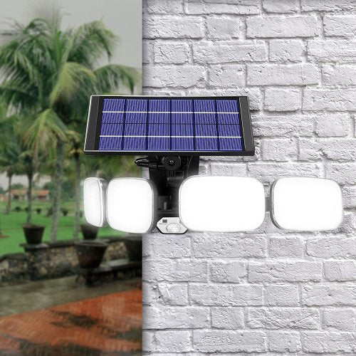 4 Head Adjustable Security Solar Lights Outdoor 200 LED Solar Motion Sensor Lights