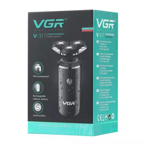 VGR razor electric usb rechargeable razor men`s body wash and shave