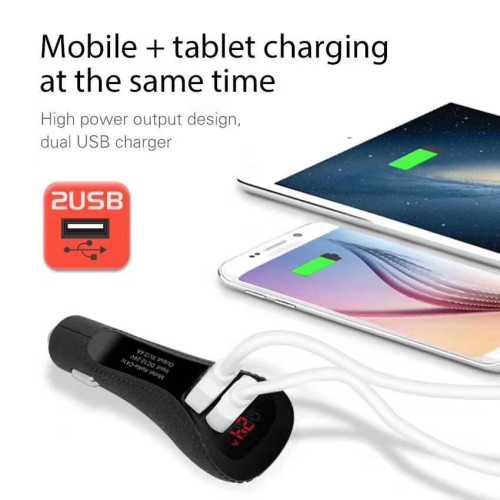 Led Display Car Charger Dual USB Universal Mobile Phone Aluminum