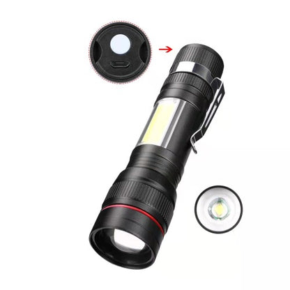 USB Rechargeable MINI Torch Multifunction Flashlight COB+XPE LED