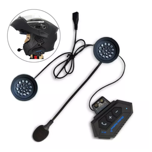 Motorcycle Helmet Headset Bluetooth Intercom Hands-free Microphone Earphone