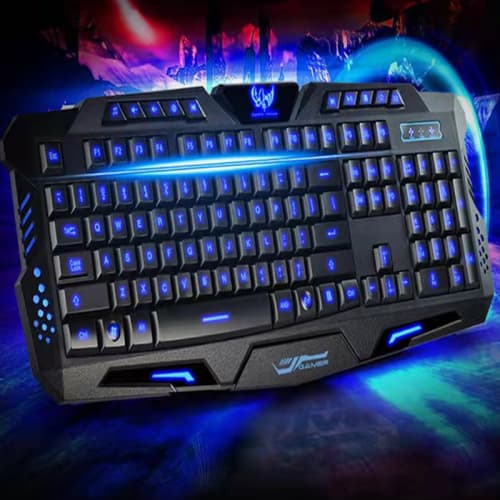 RGB 3 colors backlit 114 keys Waterproof USB Wired Mechanical Gaming Keyboard