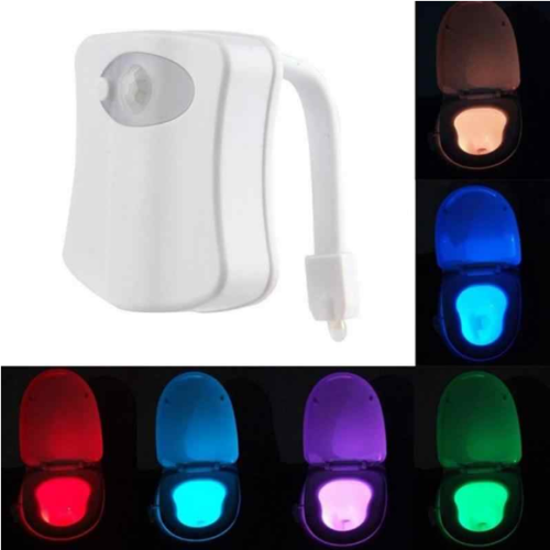 8 Colors Hanging Toilet Bowl LED Automatic Night Light Body Sensing Changing Motion