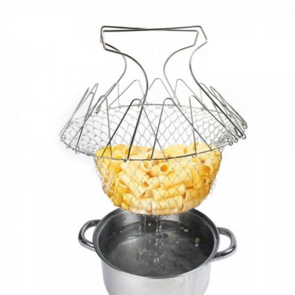 Stainless Steel Silver Chef Basket For Kitchen