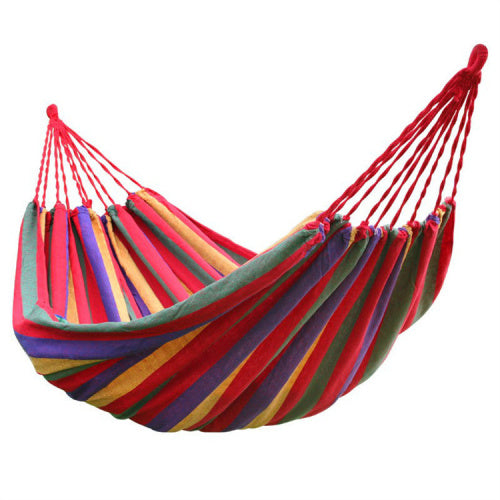 Portable Hammock Outdoor Hammock Garden Sports Home Travel Camping Swing Canvas Stripe Hang