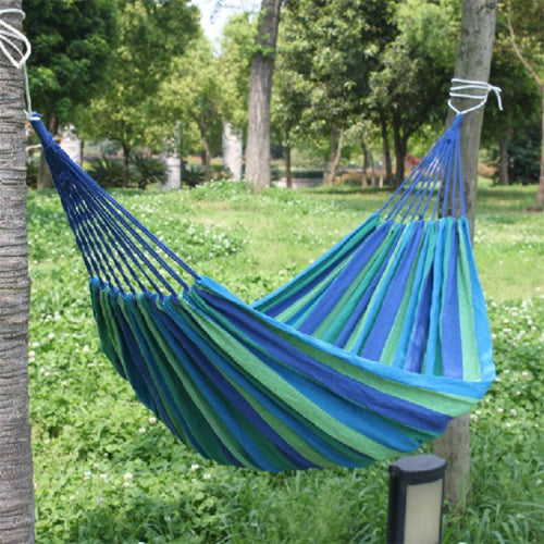 Portable Hammock Outdoor Hammock Garden Sports Home Travel Camping Swing Canvas Stripe Hang