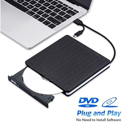 Dual Interface USB 3.0 Type C Slim External DVD RW CD Writer Drive