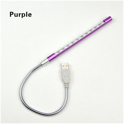 Flexible USB PC Keyboard Night Light 10 LEDs Lamp for Laptop Reading Notebook