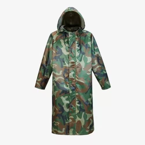 Camouflage long windbreaker raincoat one-piece rainproof outdoor hiking clothing