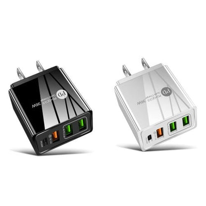 4 Port Fast Quick ChargePD36W Hub Wall Charger Power Adapter