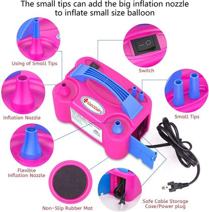 Portable Dual Nozzle110V 600W Electric Balloon Blower Pump Electric Balloon Inflator