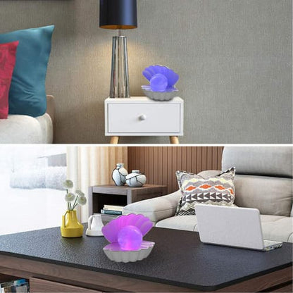 Bedside LED Flip Portable Night Light Shell Pearl Beach Theme Night Light Shell Pearl Light