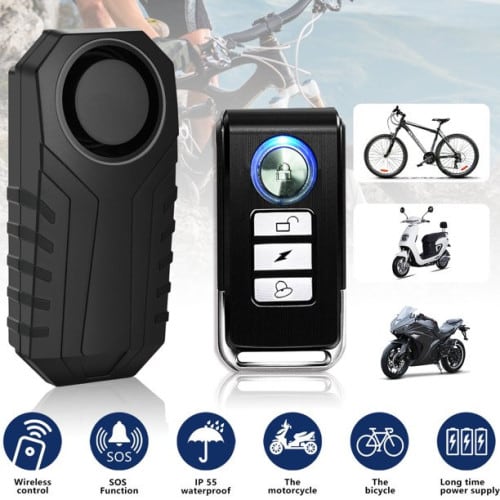 Bike Alarm Wireless Vibration Motion Sensor Waterproof Motorcycle Alarm with Remote