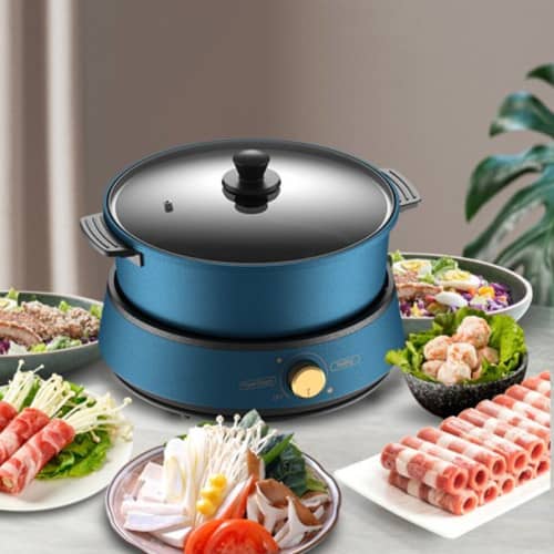 SK-2006 3-in-1 Electric Stew Cooker Slow Cooker with Stainless Steel Steamer Non-Stick Cooker